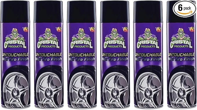 Untouchable Tire Shine Spray – Long-Lasting Wet Tire Finish for Deep Gloss & Protection – Waterproof Tire Shine, Easy Application, Premium Tire Cleaner Shine 8oz (6PK)