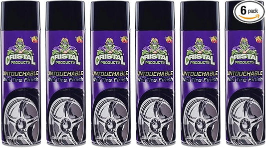 Untouchable Tire Shine Spray – Long-Lasting Wet Tire Finish for Deep Gloss & Protection – Waterproof Tire Shine, Easy Application, Premium Tire Cleaner Shine 8oz (6PK)