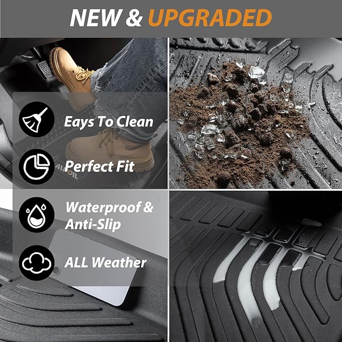 AIPOIL® Floor Mats & Cargo Liner Set for 2019-2025 2026 Chevy Blazer All Weather Protection TPE Anti-Slip Automotive Full Set Custom Car Mats Chevrolet Blazer Accessories - Black