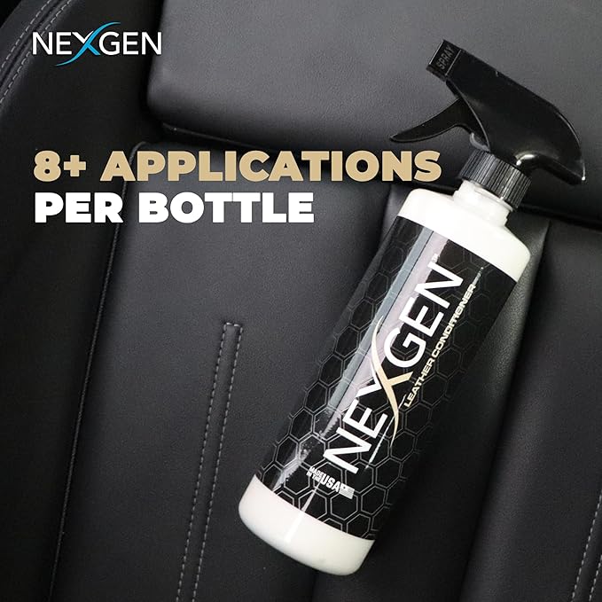 Nexgen Car Leather Conditioner - Quick Spray Interior Conditioner and Leather Restorer - Gentle Liquid Formula, Multi-Purpose Leather Conditioner for Car Interior, Couch, Boots, Purses, & More 16 Oz