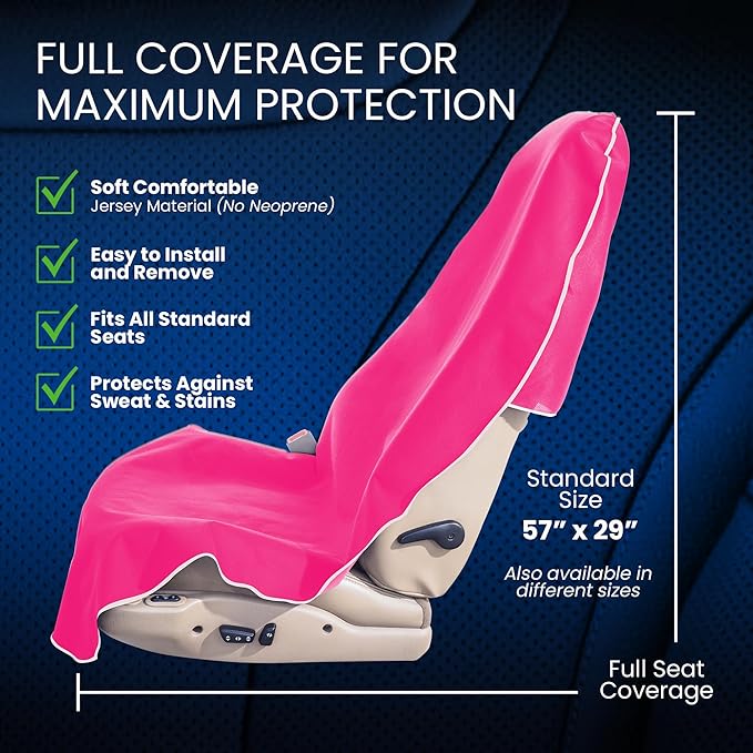 Dri Seats Waterproof Car Seat Cover – Premium Sweat Towel with Slip Resistant Backing for Front Seats in Cars, Trucks, SUVs – Universal Seat Liner, Easy Install, Machine Washable, Breathable