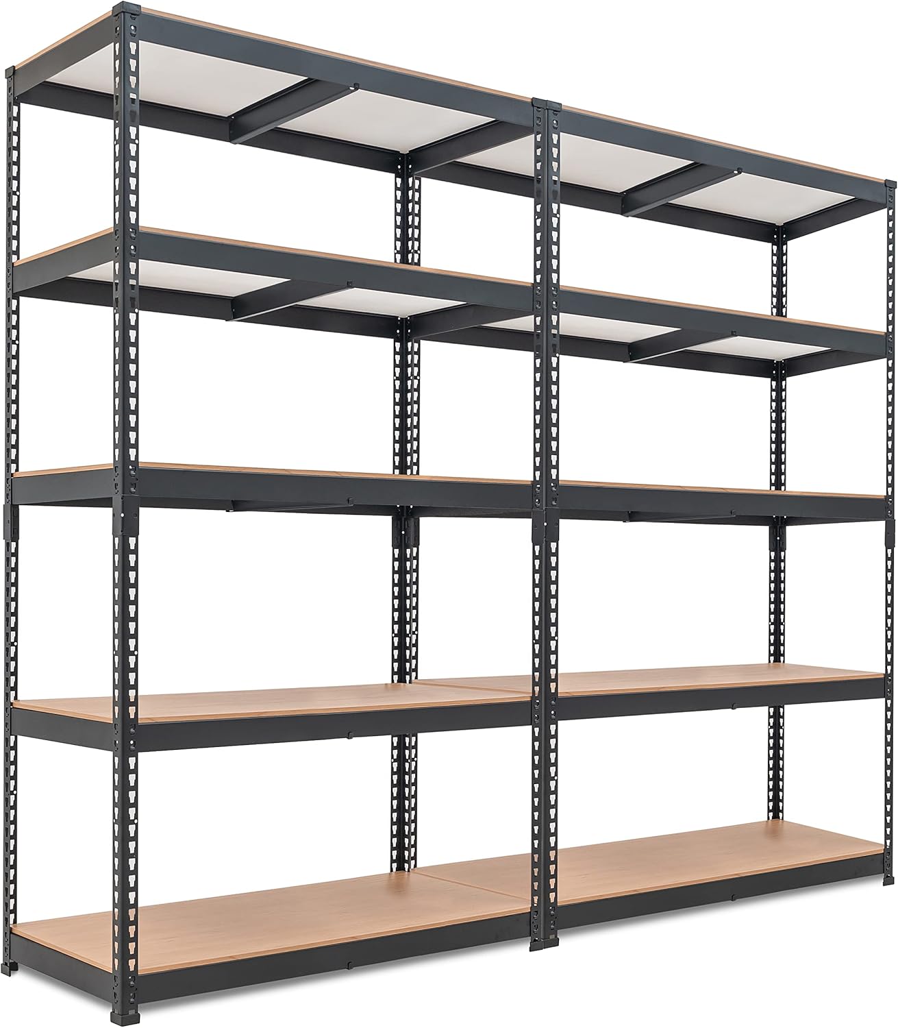 HOMEDANT 5-Tier Laminated Boltless Heavy Duty Metal Shelving Unit Adjustable Garage Storage Utility Rack Shelves Organization Multipurpose Shelf Warehouse Industrial 39.8" W x 18.2" D x 71.3" H 2Pack