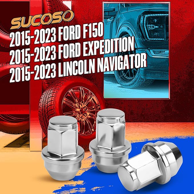 14x1.5 Lug Nuts for F150, OEM Stock Solid One Piece Design Wheel Lugnuts for 2015-2023 Ford F-150 Expedition Lincoln Navigator Replacement Ford OE Factory ACPZ1012B 611008 Lugs Anti-Rust