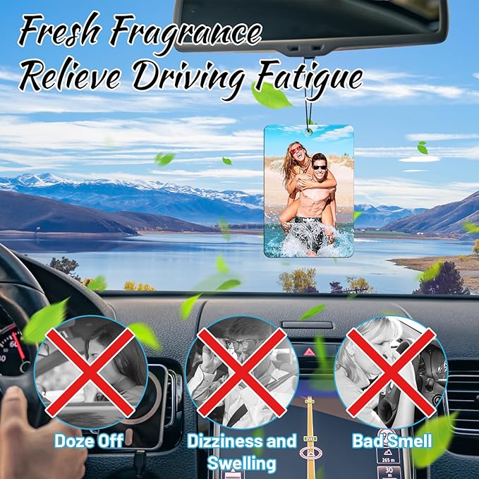 Custom Air FreshenerCar-Double Sided photo Personalized Air FreshenerCar Multiple Fragrances DecorationsWardrobe,Bathroom,Hanging Ornaments(Unique Scented Gift)(Rectangle)