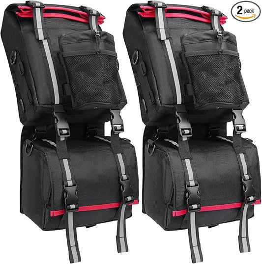 KEMIMOTO ATV Fender Bag, 130% Larger Water-resistant Rear Storage Bags With Drink Holder, Detachable ATV Gear Bag Compatible with Polaris Sportsman Scrambler FourTrax Can Am Grizzly Cfmoto, 2-Pack