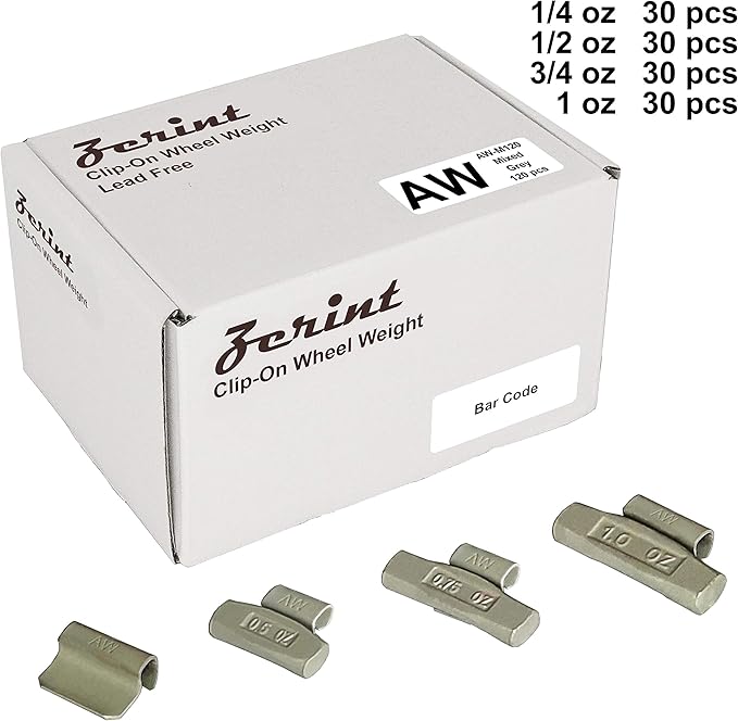 AW-M120 Wheel Weight Kit AW Style 120pcs/kit;Grey 120pcs/kit: 1/4oz, 1/2oz, 3/4oz, 1oz 30pcs Each