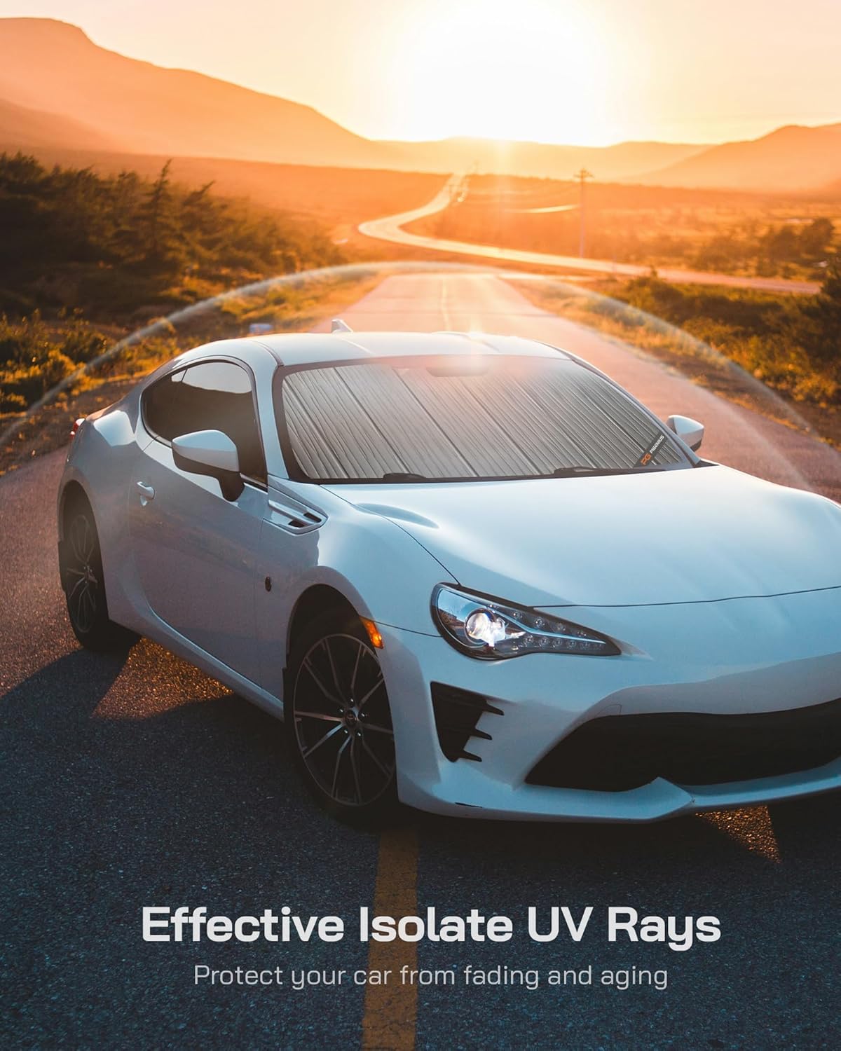 Windshield Sun Shade for Kia Soul Wagon 2014-2019,Front Window Sunshade Shield, 2-in-1 Reflective Sun Shade,Silver for Summer, Black for Winter