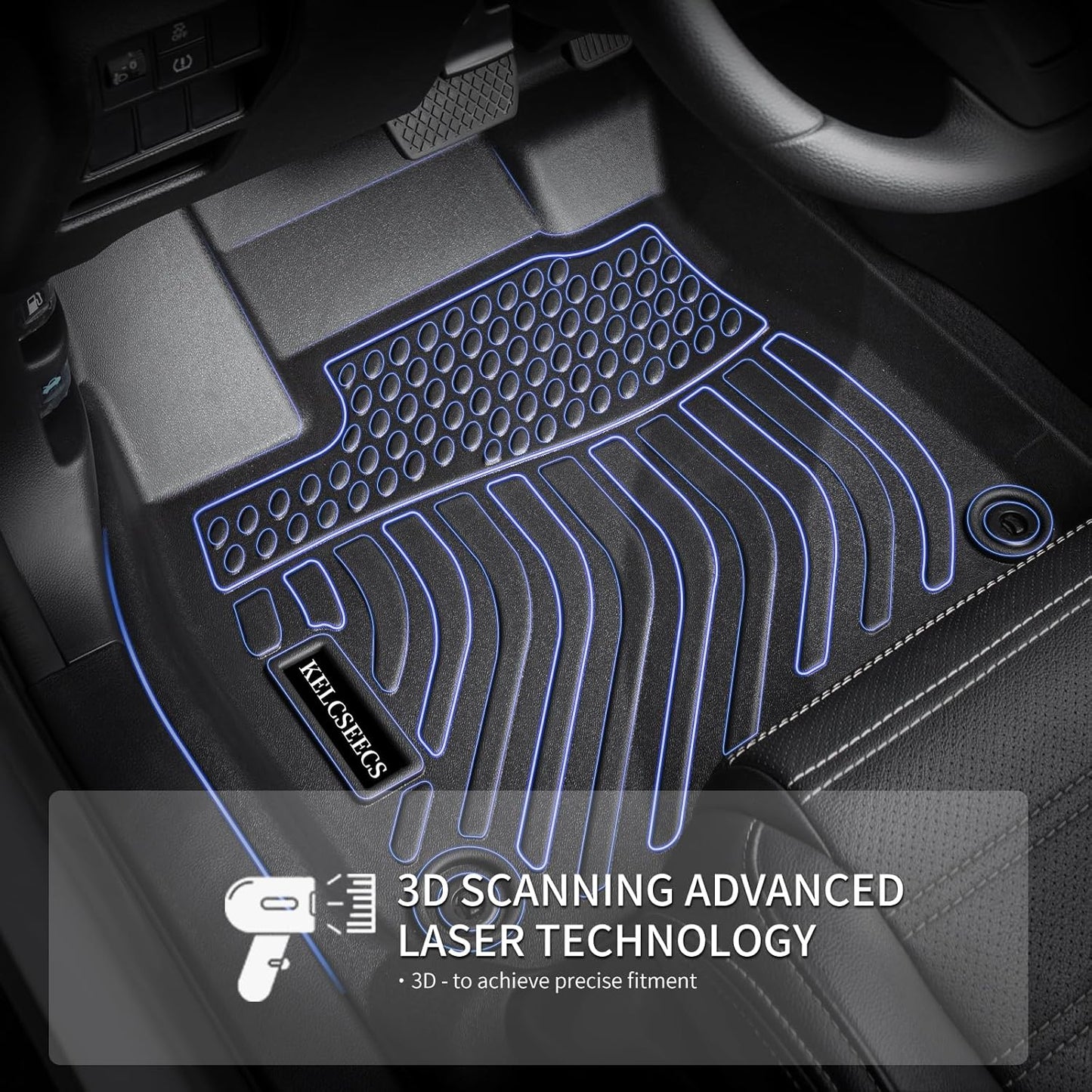 KELCSEECS Floor Mats & Cargo Liner for 2025 2024 2023 2022 2021 2020 Ford Escape Hybrid All Weather Car Mats Automotive Cargo Mat Trunk Mat Ford Escape Floor Mats Accessories