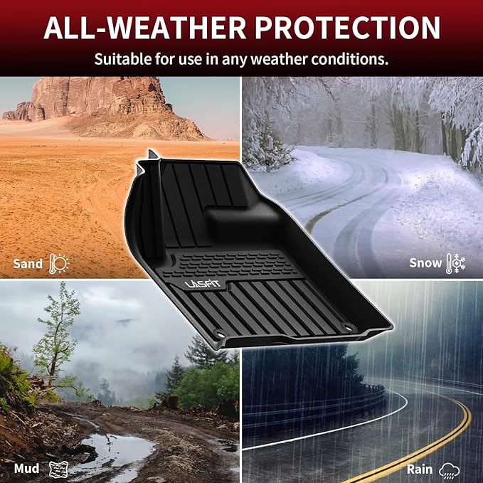 LASFIT Floor Mats Fit for Land Rover Range Rover Sport 2014-2022, Custom Fit TPE All Weather Waterproof Floor Liners 1st & 2nd Row Car Mats, Black, Easy to Clean