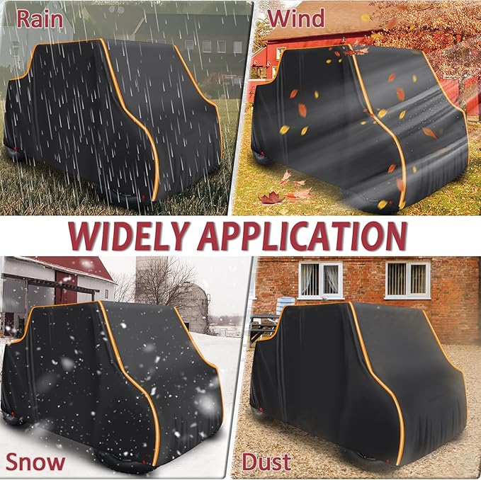 StarknightMT UTV Cover 4 Seater, Waterproof Cover Compatible with Polaris Ranger Crew 1000 900 570 800 General RZR Talon Teryx 4-Door with Reflective Strips Heavy-Duty 420D UTV Full Weather Cover