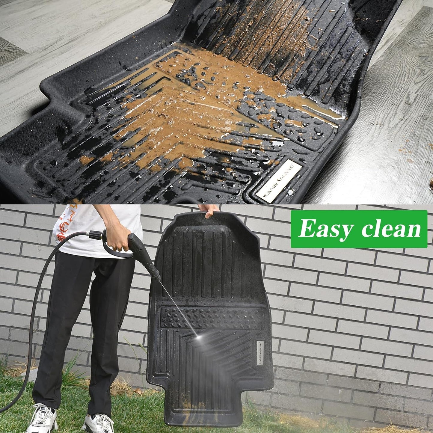 Floor Mats for 2025 Nissan Armada 8 Seats with Trunk mat TPE All Weather Protection 3 Rows Car Floor Liners & Cargo Liners with Velcro Backrest