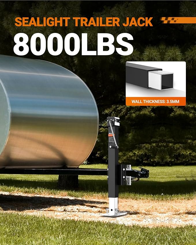 SEALIGHT 8000LBS Heavy-Duty Trailer Jacks for RV, Boat, Yacht & Utility Trailers, Corrosion-Resistant & Multi-Level, Height Adjustable from 24.4-39 inches