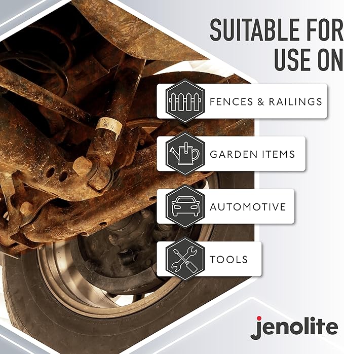 JENOLITE Rust Converter for Metal | 150ml (5 fl oz) | Rust Converter & Inhibitor | Rust Remedy, Rust Reformer for Metal | Convert Rust to A Ready to Paint Surface