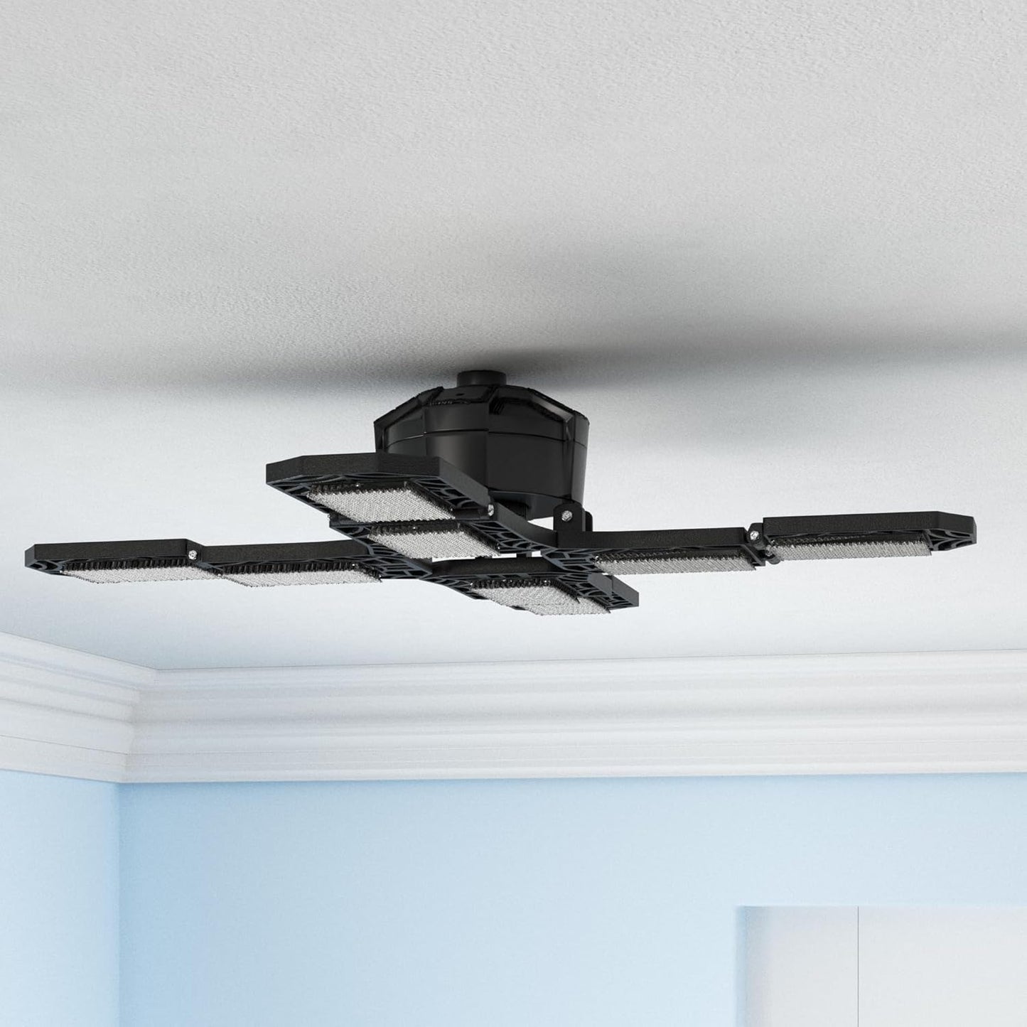 LED Garage Light,Super Bright Screw in E26/E27 Ceiling Shop Work Lamp, 200W 20000 Lumen Deformable Basement Bulb Fixture with 8 Adjustable Panels, Lighting for Workshop, Attic