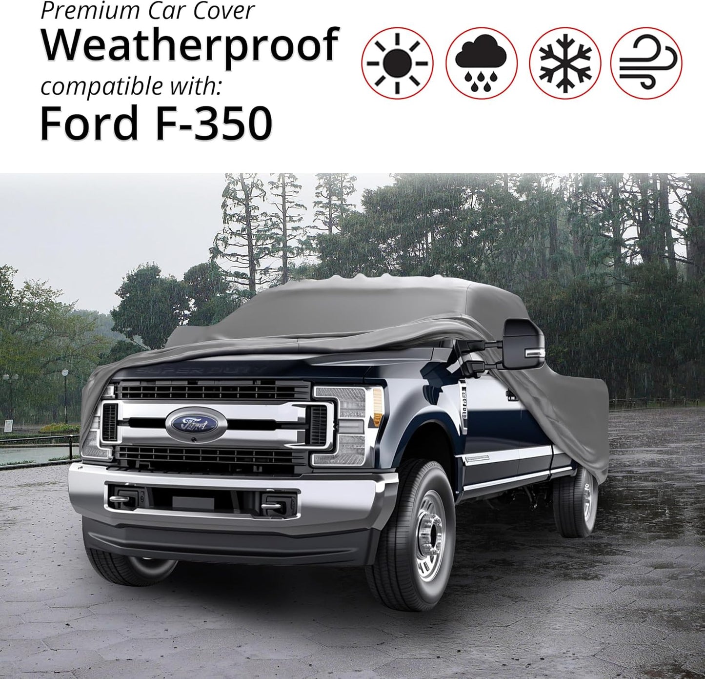 Car Covers Weatherproof Max Truck Cover & Warranty Compatible with Ford 2021 F-350 Regular Cab, 8– Outdoor Cover, Prevents Theft with Cable Lock