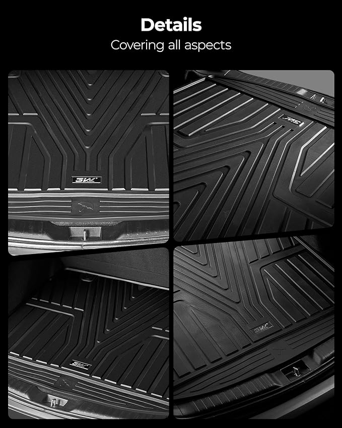 3W Cargo Liner Fit for Honda CR-V 2017-2022 All Weather Custom Fit Trunk Liner for Honda CRV Heavy Duty Trunk Mat in Upper Position, Black(NOT for Hybrid)