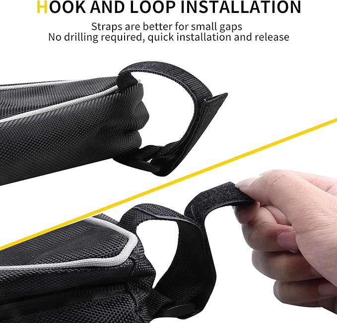 UTV Roll Bar Triangle Storage Bags Waterproof Compatible with Polaris RZR Ranger UTVs, Road and Mountain Bikes Accessories, UTV Tool Bag, 1.75"-2" Roof Roll Cage Organizer, 1 Pack
