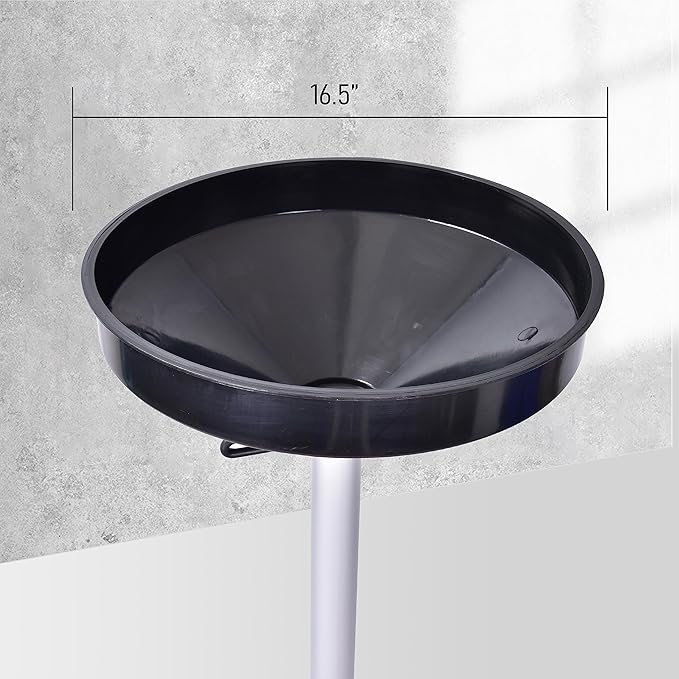 A46A 18 Gallon Industrial Waste Oil Drain Tank,Oil Changing,Portable Waste Oil Change Tank With Wheels and Adjustable funnel height for car, Funnel Drain, Red