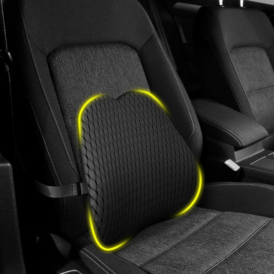 Lumbar Support Pillow for Office Chair,Memory Foam Back Lumbar Support Pillow,Relieve Back Pain,3D Breathable Fabric&Shoulder Strap Fixation,Back Support for Office Chair/Wheelchair/Car(Black)