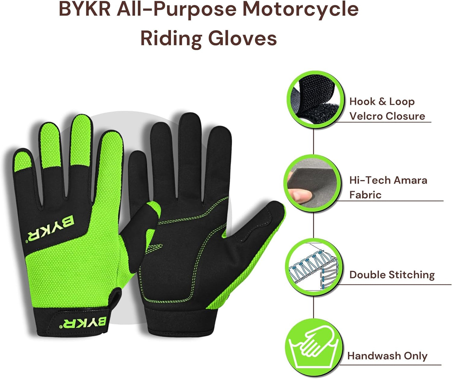 BYKR All-Weather Motorcycle Gloves for Men & Women – Protection for Dirt Bike, BMX, MX, and ATV Riding