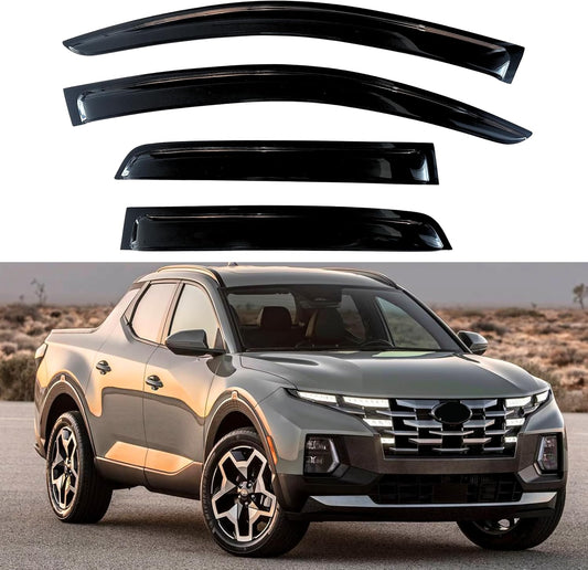 KPY Window Visors Compatible with Hyundai Santa Cruz 2022-2024, 4PC Rain Guard Side Vent Deflectors Tape-On Style, 2022 2023 2024