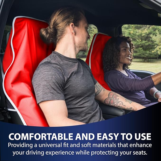 Dri Seats Waterproof Car Seat Cover – Premium Sweat Towel with Slip Resistant Backing for Front Seats in Cars, Trucks, SUVs – Universal Seat Liner, Easy Install, Machine Washable, Breathable
