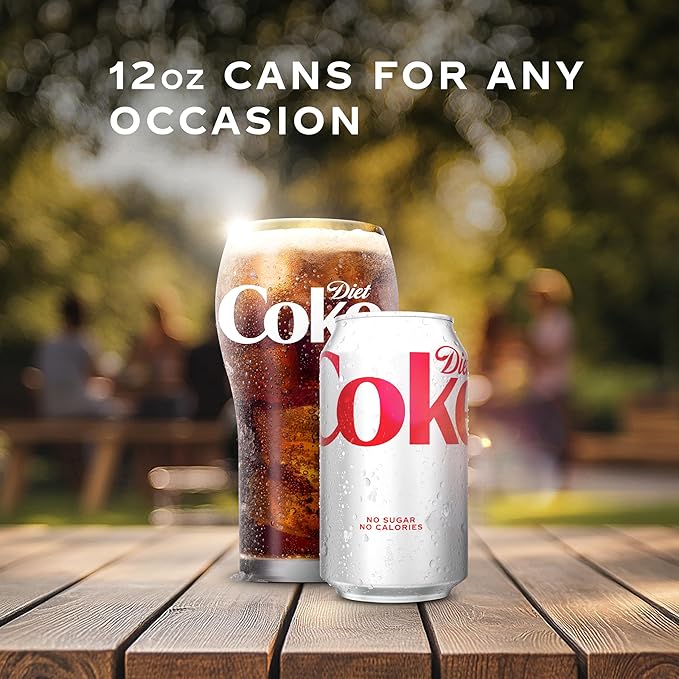 Diet Coke Soda Soft Drinks, 12 fl oz Fridge Pack Cans, 12 Pack - Cola Flavored Diet Soda Soft Drinks