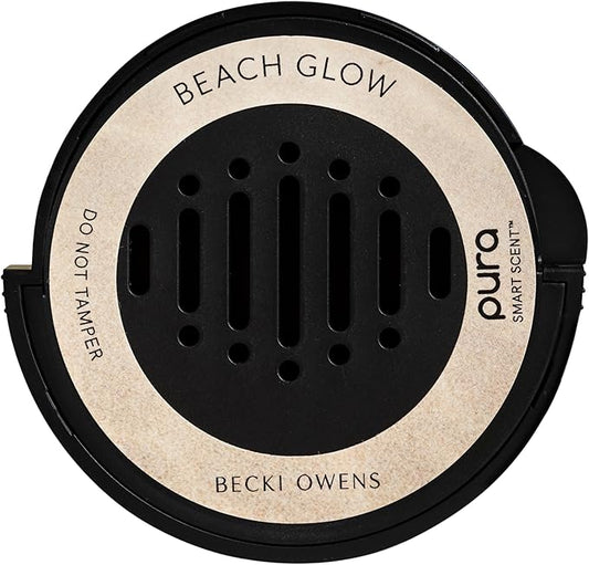 Pura and Becki Owens - Car Scent Refill for Diffusers - Premium Fragrance for Smart Diffuser - Long-Lasting Spring & Summer Car Accessory - Up to 30 Days of Scent - Beach Glow
