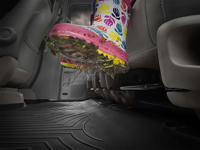Weathertech Custom Fit FloorLiners for Ford F-150 Lightning, F-150 Raptor, F-150-1st & 2nd Row (46697-1-6), Grey