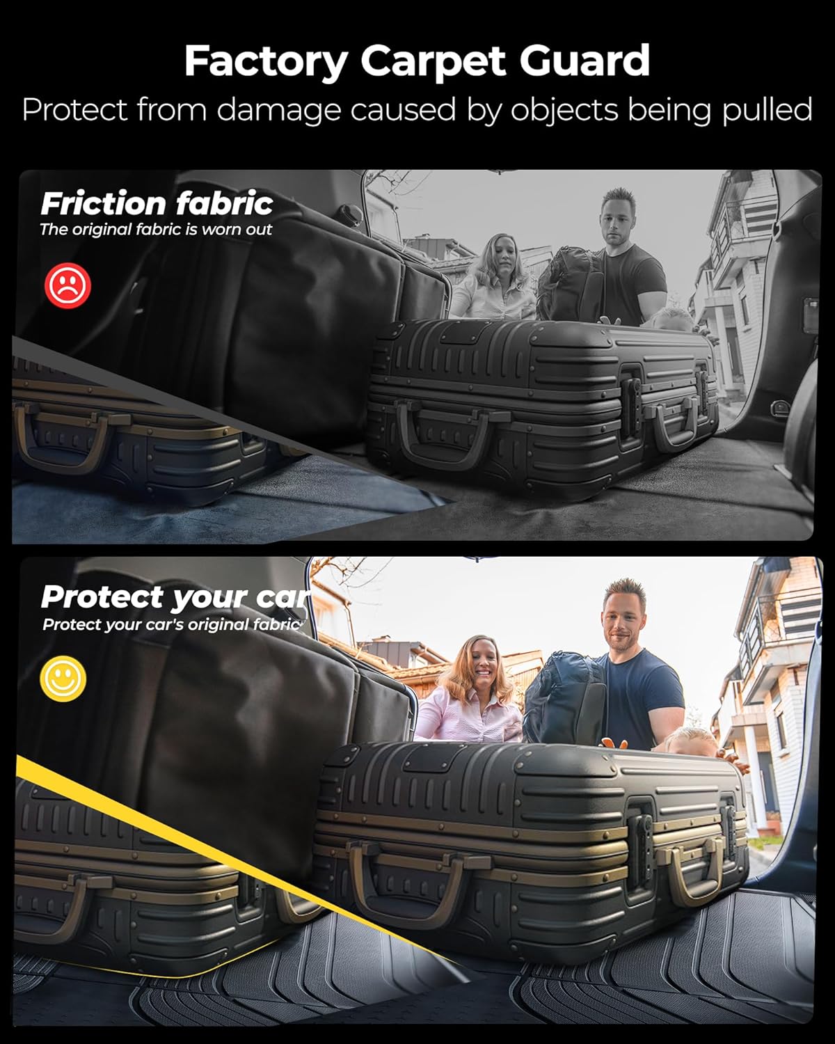 3W Cargo Liner Compatible with Jeep Grand Wagoneer(Non L) 2022-2024 2025 7 Passenger Model All Weather Custom Fit Black Trunk Mat Set