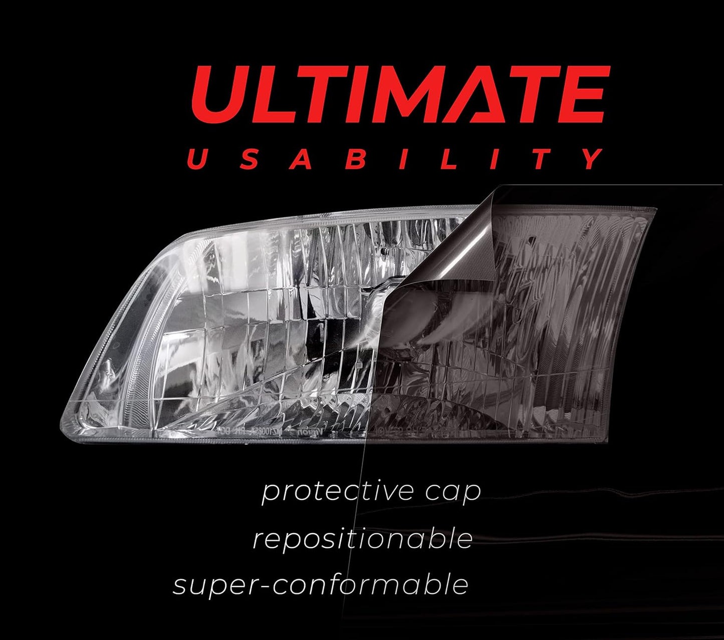 VViViD+ Ultimate Headlight Taillight Tint Vinyl Wrap (16" x 10ft, Light Smoke)