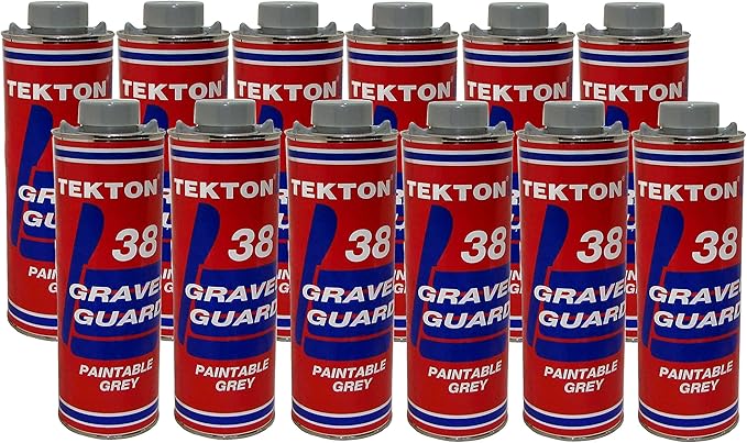 Gray Sprayable Automotive Undercoating for Cars and Trucks, Buses, RVs, Commerical Vehicles - Rubberized Paintable Undercoating (12 Cans Only)