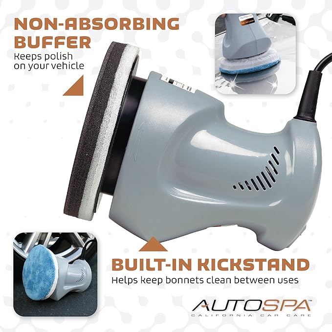 AutoSpa 94000AS Random Orbital 6" 120V Automotive Polisher with 2 Bonus Bonnets