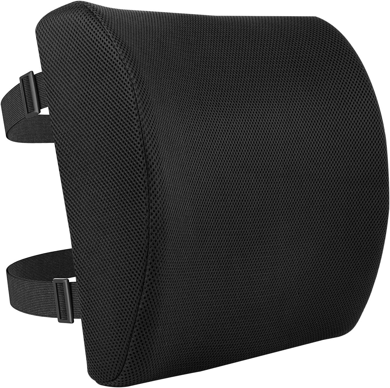 Amazon Basics Rectangular Comfortable Back Support Cushion for Office Chairs, Memory Foam, Black