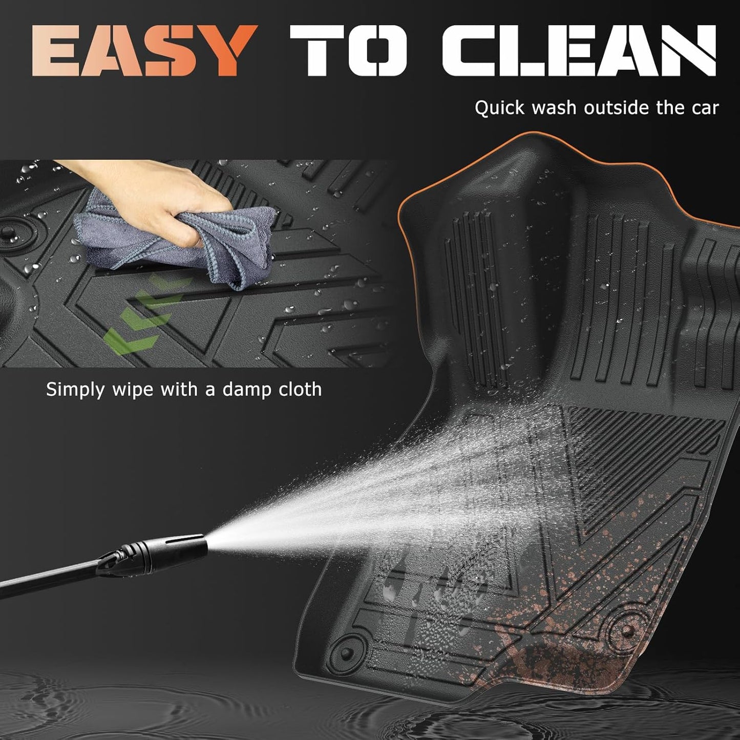 Floor Mats & Cargo Liner Custom for 2018-2024 Chevy Equinox (Not for EV) & GMC Terrain, All Weather Protection for Car Mats Anti-Slip TPE Odorless Floor Liners Chevy Equinox Accessories