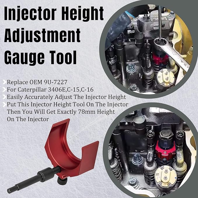 Bentolin J-42083 Automatic Timing Pin Come with 9U-7227 Injector Height Adjustment Gauge Tool w/Engine Barring Socket for Caterpillar CAT 3406E C-15 C-16 (Set of 3)