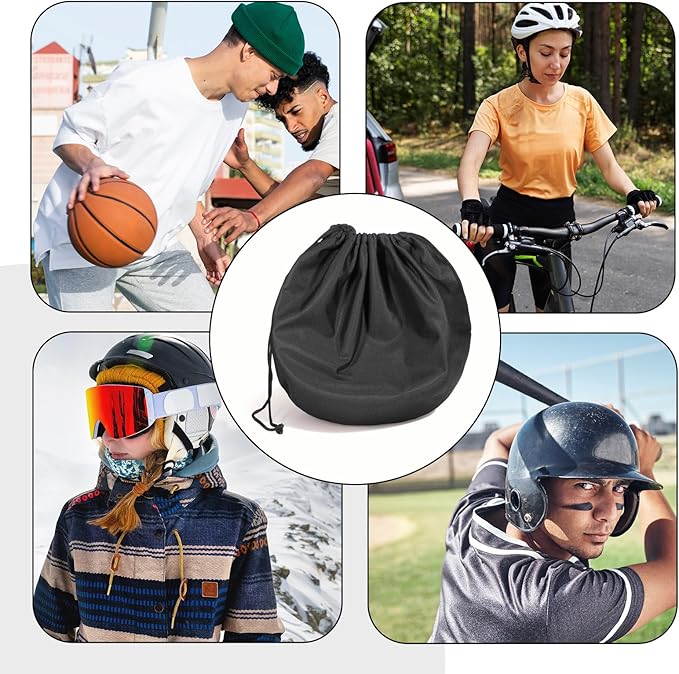 2PCS Black Helmet Bag - Lightweight Motorcycle Helmet Cover, Motorcycle Bag Accessories for Storage & Carrying, Powersports Helmets for Welding Riding Travel Skiing - Black