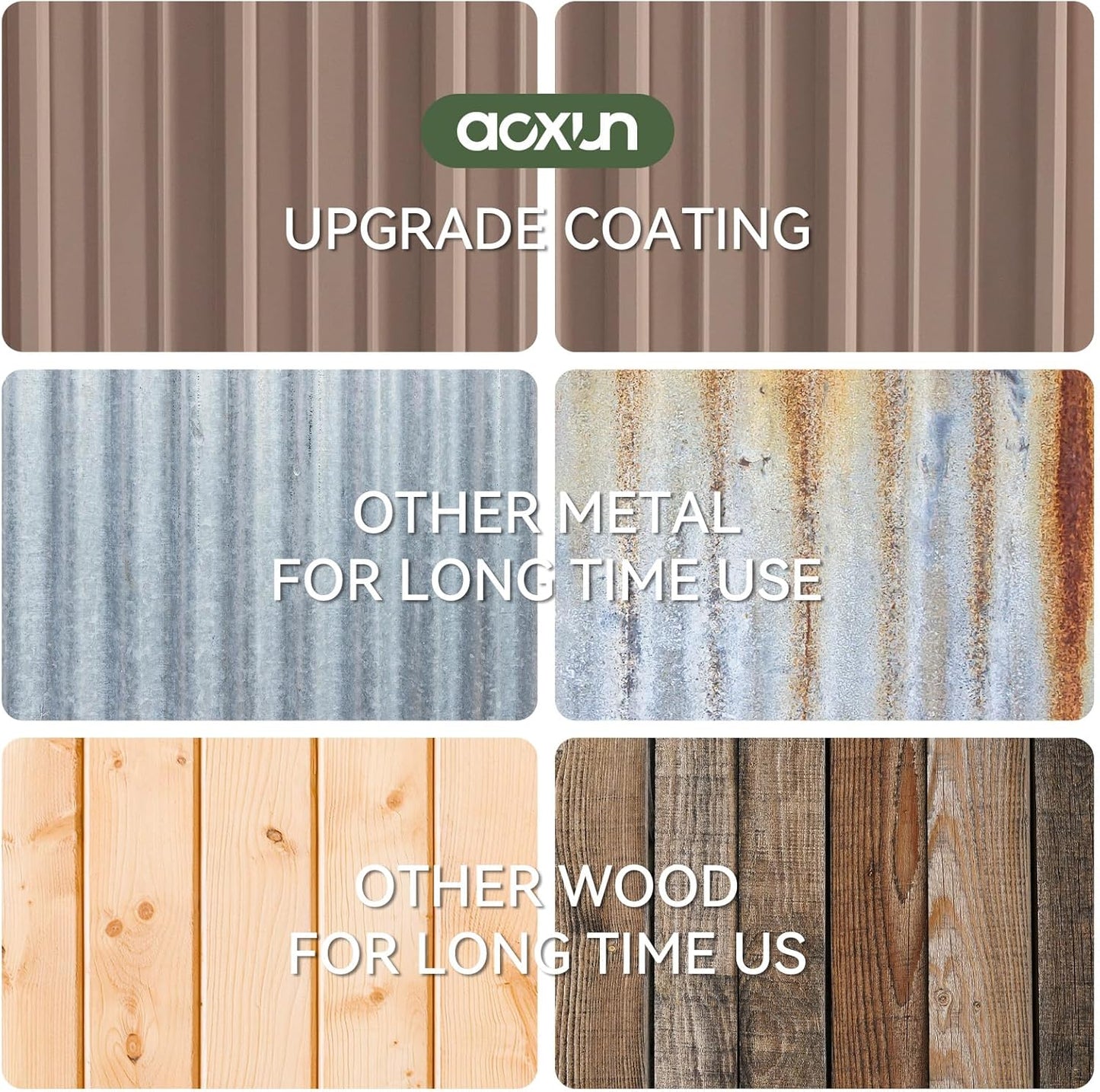 Aoxun 6x3.9 FT Shed with Base Metal Outdoor Storage Shed Garden Shed with Lockable Doors Tool Shed Bike Shed for Backyard, Patio, Poolside (Brown)