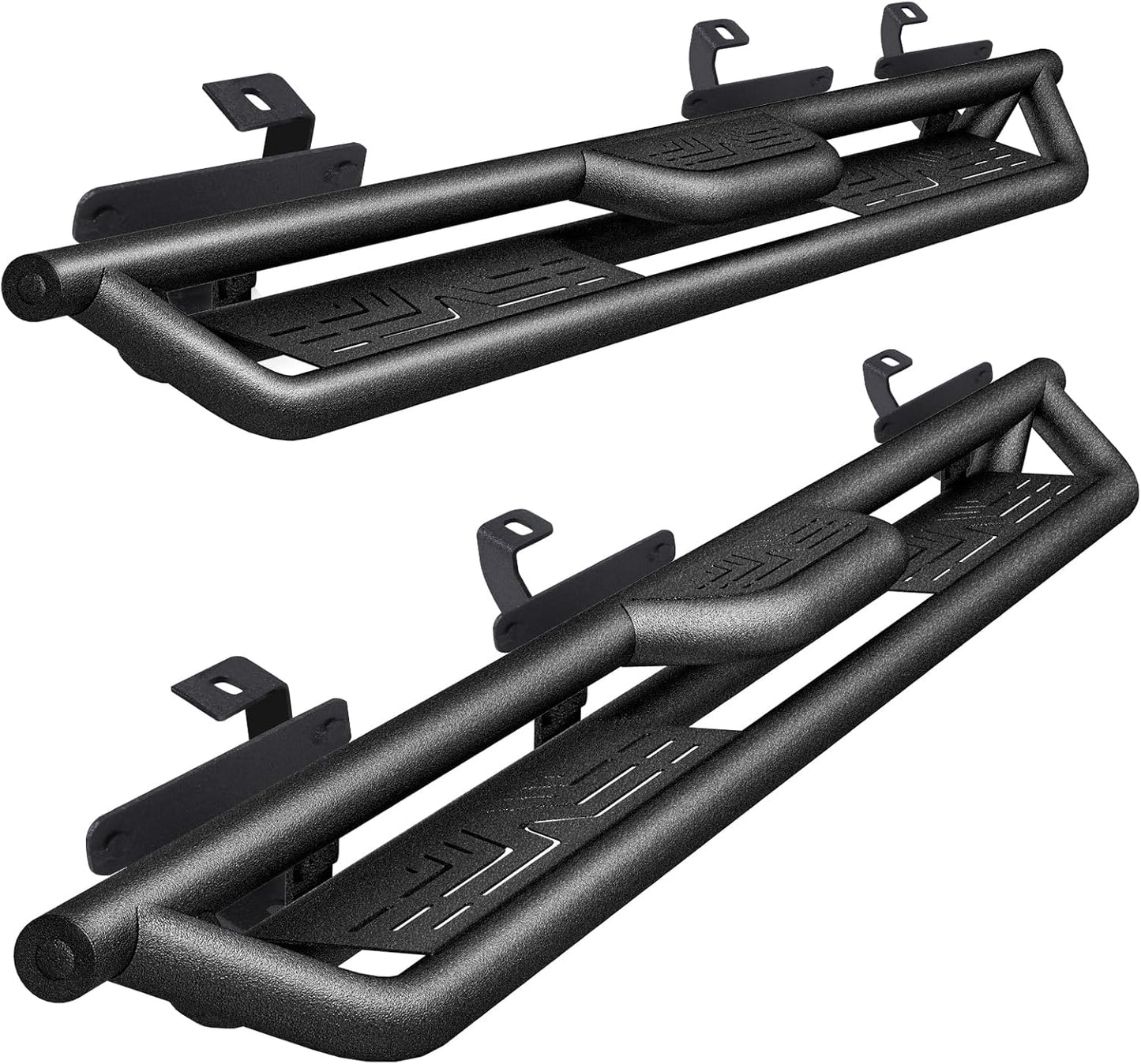 Running Boards Compatible with 2007-2018 Jeep Wrangle JK 4 Doors, Carbon Steel Coated Black Truck Side Steps Rails Nerf Bars