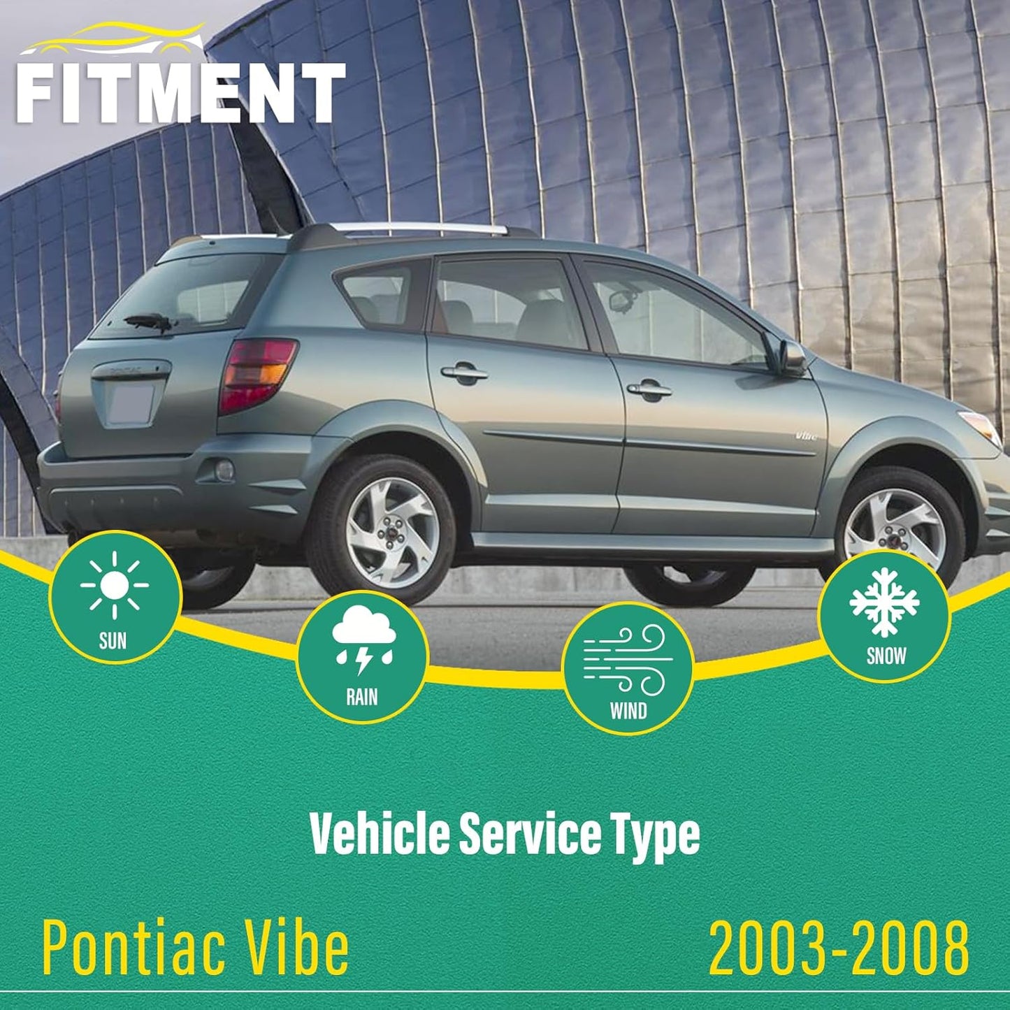 21" 18" 11" Windshield Wiper Blades Replacement for Pontiac Vibe 2003 2004 2005 2006 2007 2008 Premium All Weather Front Rear Wipers Set - OEM Quality (Pack of 3)