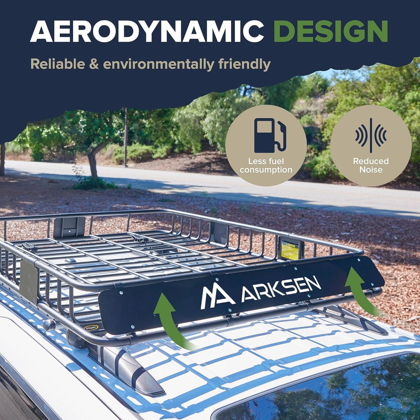 ARKSEN 64 x 50 x 6 Inch Universal Extra Wide 150LB Heavy Duty Roof Rack Cargo with Extension Car Top Luggage Holder Carrier Basket for SUV, Truck, & Car Steel Construction