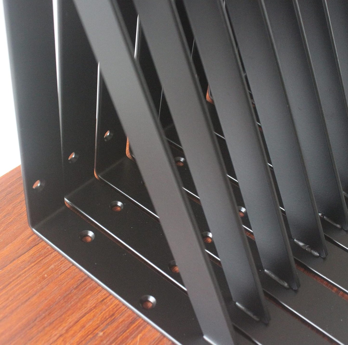 6 Pack L10 x H 8" Black Heavy Duty Shelf Brackets with Screws Metal Shelf Brackets Shelf Support Angle Brackets for Shelves L Brackets Heavy Duty Floating Shelf