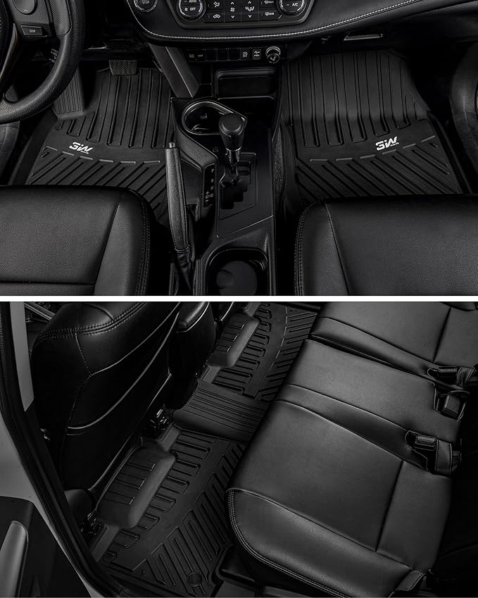 3W Floor Mats Fit Toyota RAV4 2013-2018 (Nor for Hybrid or Prime), TPE All Weather Custom Fit Floor Liner for Toyota RAV 4 LE/XLE/SE/Limited/Platium Car Liners, Black