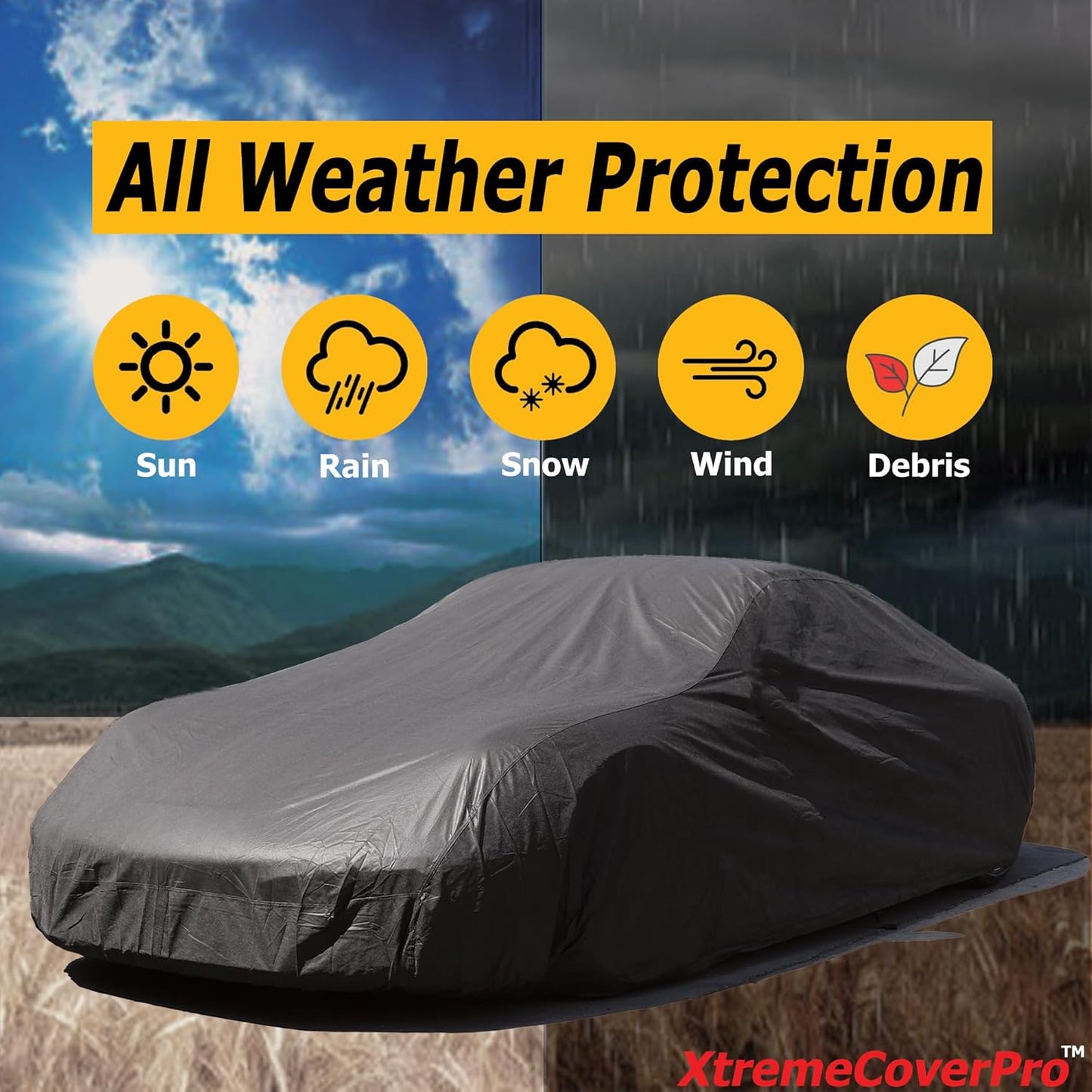 All Weather Waterproof car Cover Good for rain Snow uv Protection dust Small Coupe TT Z3 del Sol S2000 MX-5 Miata SLK Solstice MR2 MRS Black
