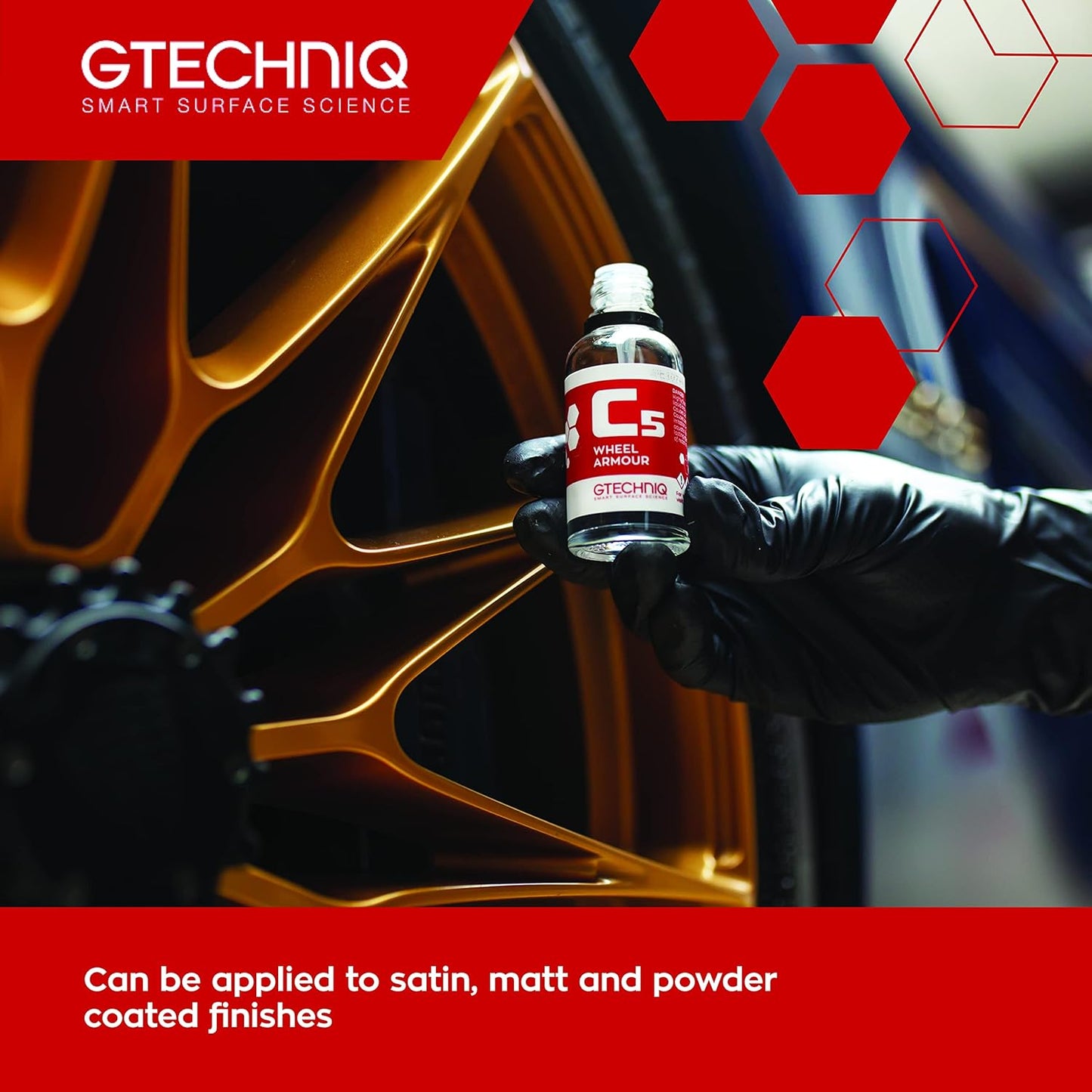 Gtechniq C5 Wheel Armor Wheel Cleaner, Rims Cleaner Protects Alloy Rims, Brake Dust Remover Wheel Cleaner Repels Brake Dirt for up to 12 Months - 1 fl oz (30ml), Sufficient for 4 x 21 Outer Rims