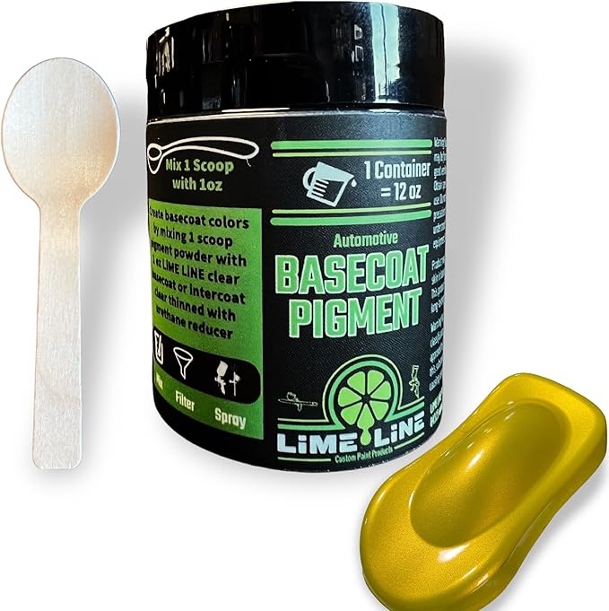 LiME LiNE Base Coat Maker Pigment Powder, Automotive Grade, Basecoat Metallic Yellow Pearl