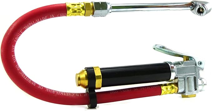 Dual Foot Chuck Inflator with 12“ Rubber Hose, 1/4" Female NPT. D-TG-6