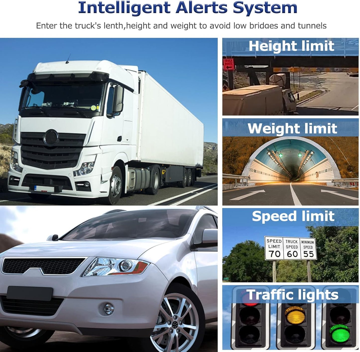 GPS Navigator for Car Truck RV, 7-inch High-Definition Touch Screen，2025 Maps (Free Lifetime Updates), Support Voice Turn Direction Guidance/Speed and Red Light Warning/Custom Truck Routing