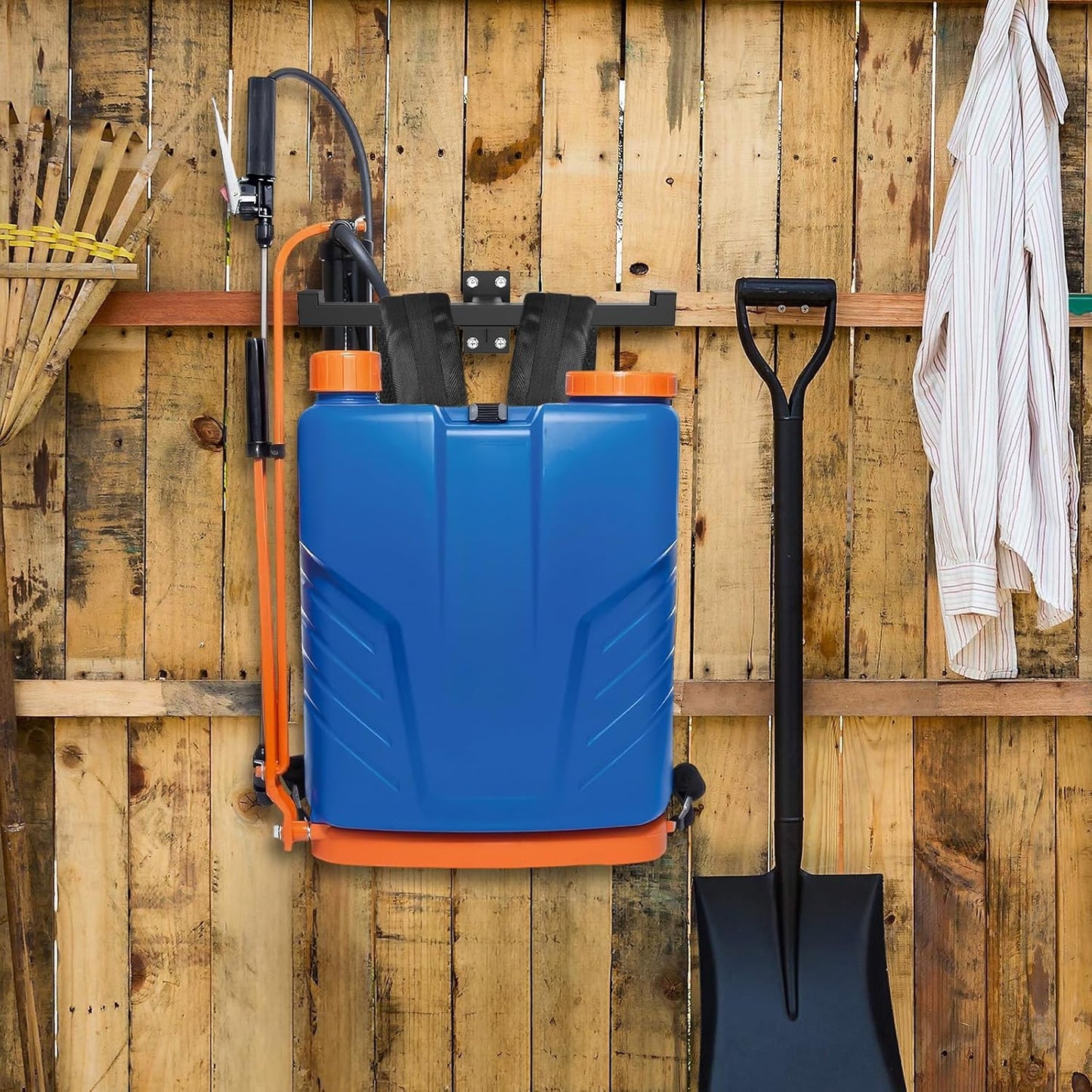 Backpack Leaf Blower Hanger, Backpack Blower Storage Organizer Holder, Heary Duty Chainsaw Wall Mount, Tactical Gear Stand (2 Pack)