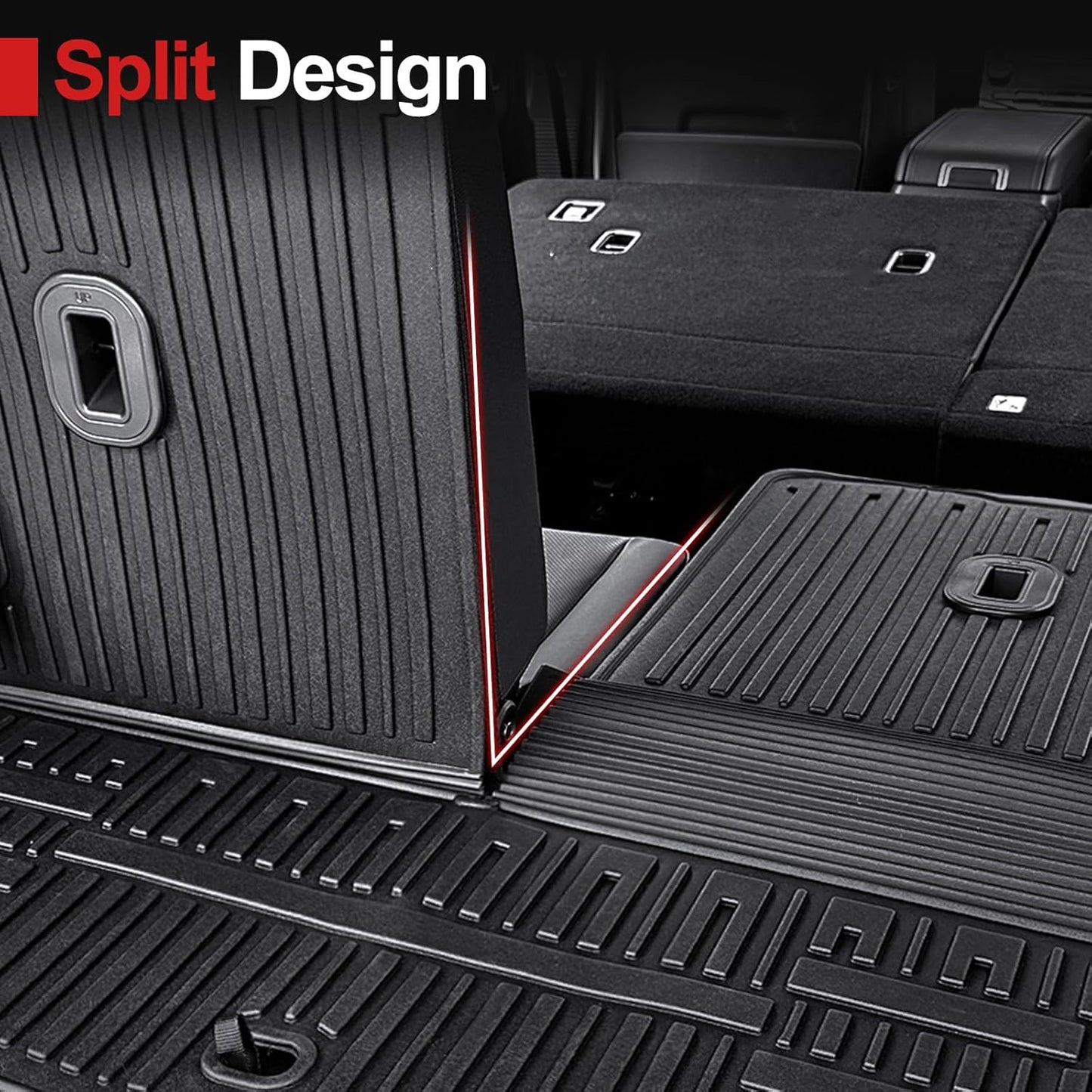 Cargo Mat for 2025 Hyundai Santa FE, All Weather TPE Cargo Mat with Backrest Mat Rear Cargo Liner Protection for Hyundai Santa Fe Calligraphy Accessories (Fit Hybrid and Fuel) 2024 2025